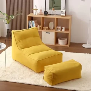 1-Seater Corner Sofa Bed Recliner White Linen