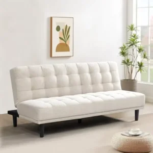 2-Seater Sofa Bed – Fabric, Vintage Style & Storage