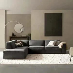 3-Seater Modern Velvet Sofa Gray