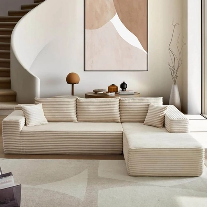 Compressed L-shape Modular Sofa Set For Living Room