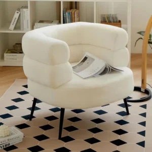 Corner Sofa Bed 1-Seater White Armchair
