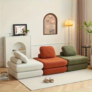 Custom Made Hemp Fabric Single Sofa