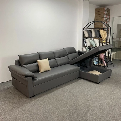 Gray-Leather-Sofa-Small-Family Set
