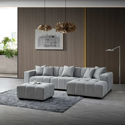 Modular Corner Sofa Boucle Upholstery