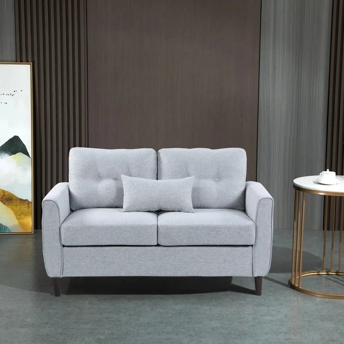 Two-Seater Sofa with Pillow - Light Grey